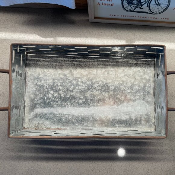 Large Galvanized Metal Tray – Farmhouse Style - Picture 2 of 10